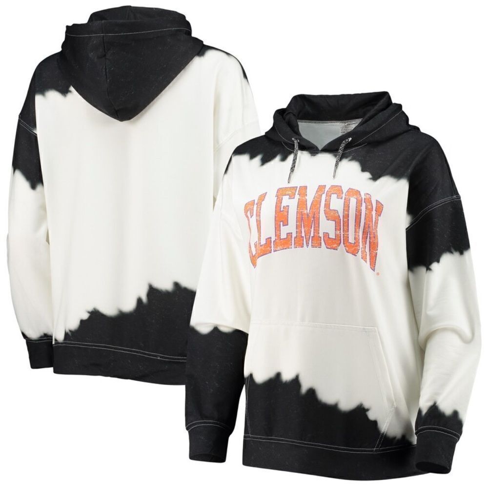 NEW Gameday Couture Clemson Tigers For the Fun Double Dip-Dyed Pullover Hoodie